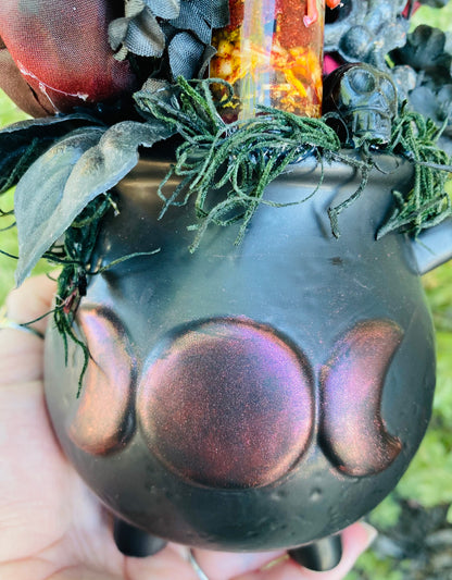 Hecate devotional floral cauldron altar offering