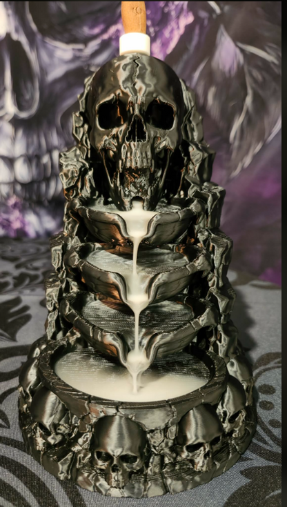 3D Printed Backflow Incense Burner - Skull Mountain