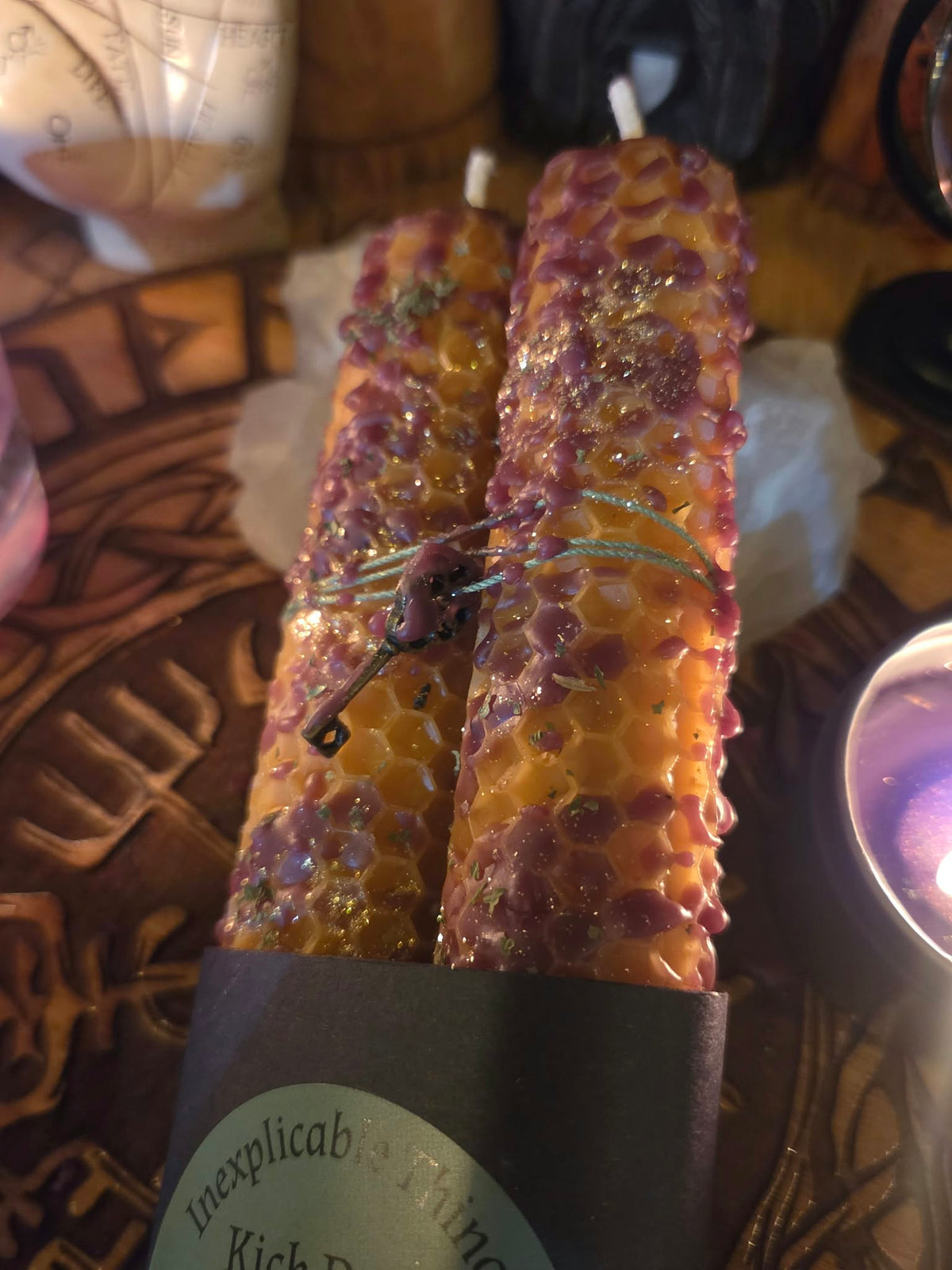 Kick Down the Door Seidr Beeswax Spell Candles - A Flame for Breakthrough, Forceful Movement, and Refusing Continued Delay