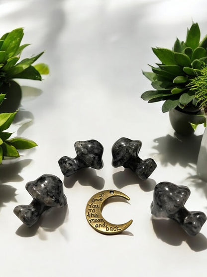Labradorite Mini Mushroom Goddess Crystal Carving
