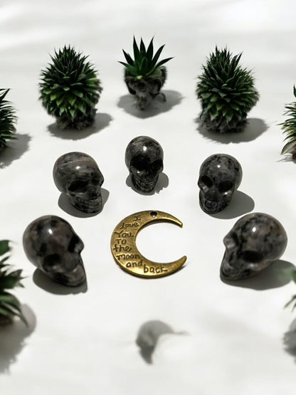 Labradorite Skull Crystal Carving