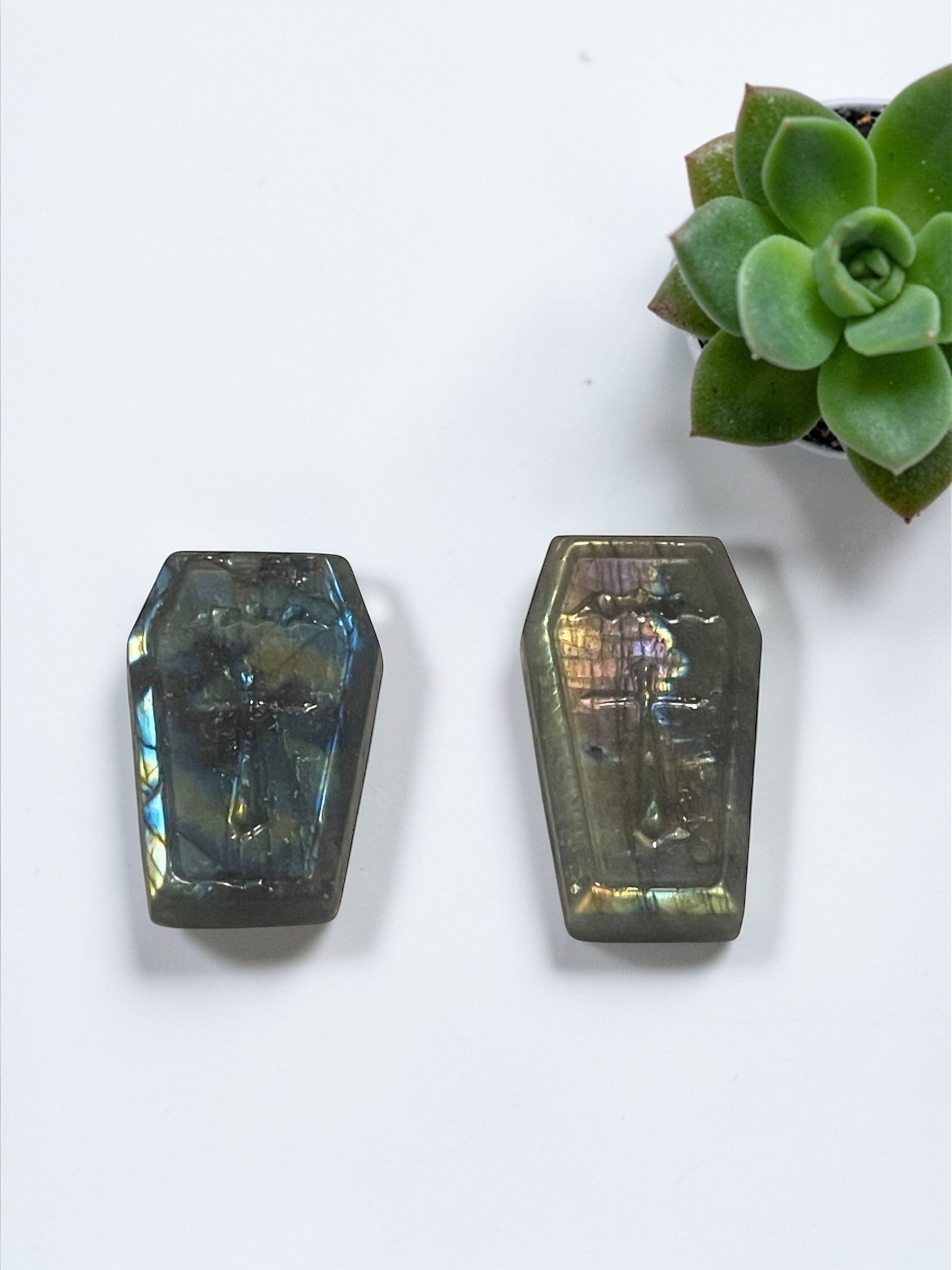 Labradorite Coffin Carvings
