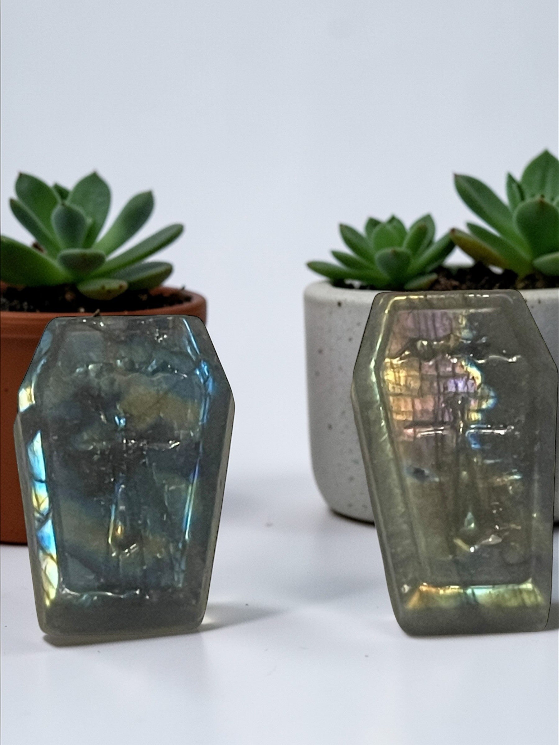Labradorite Coffin Carvings
