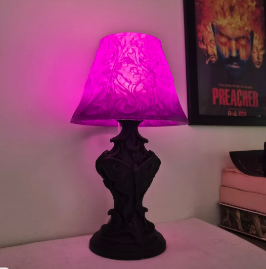 Deathmoth Moon 3D Printed Lamp with Translucent Shade