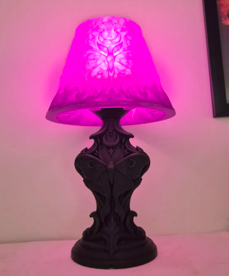 Deathmoth Moon 3D Printed Lamp with Translucent Shade