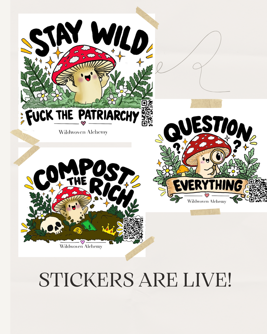 Mushy Messages to the World Vinyl Stickers