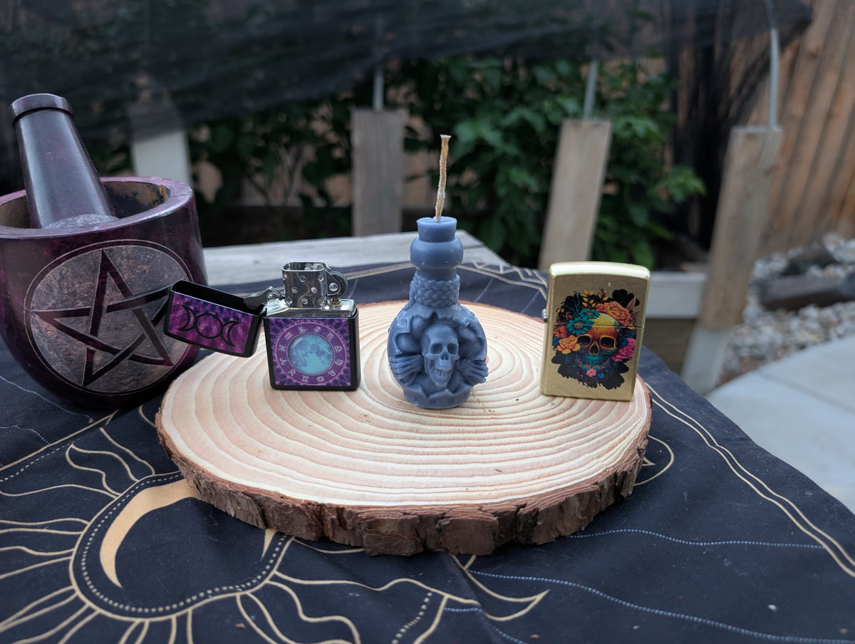 Skull Potion Bottle Candle