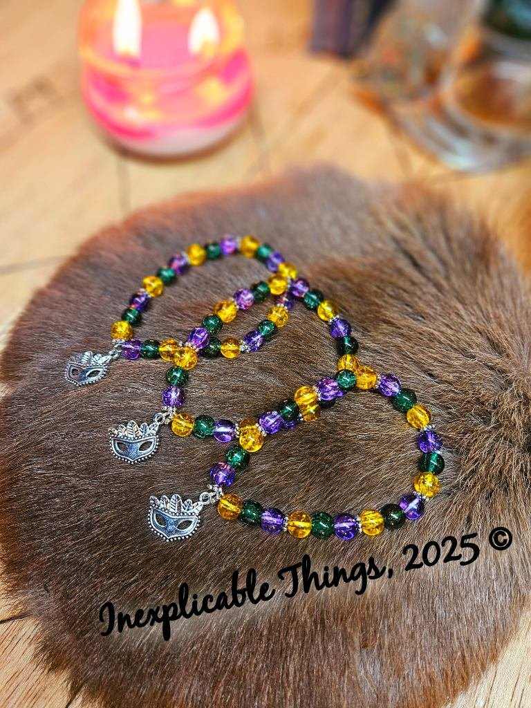 Mardi Gras Beaded Bracelet