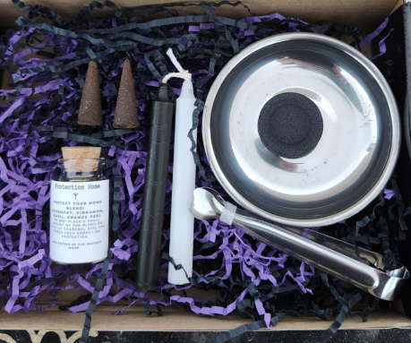Mini Protection Ritual Kit for Home – Herbs, Candles, Incense, Burn Tools and Spell for Warding &amp; Spiritual Safety