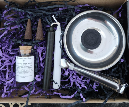 Mini Protection Ritual Kit for Home – Herbs, Candles, Incense, Burn Tools and Spell for Warding &amp; Spiritual Safety