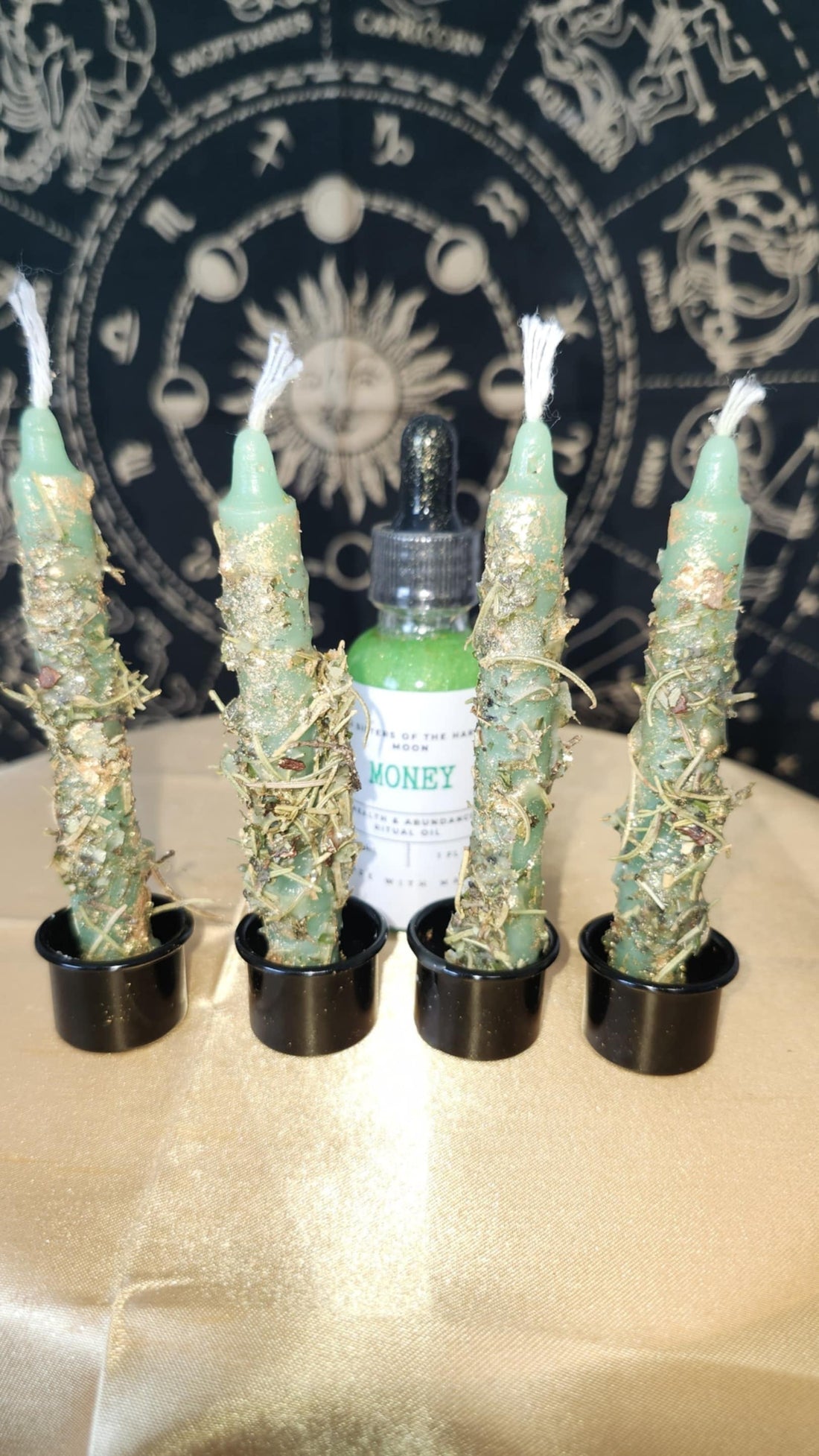 Attract Money and Abundance Witchcraft Made manifestation candles &amp; Ritual Oil.