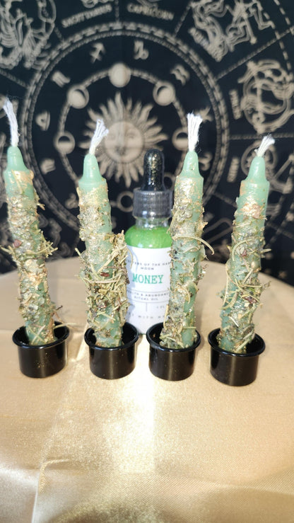 Attract Money and Abundance Witchcraft Made manifestation candles &amp; Ritual Oil.