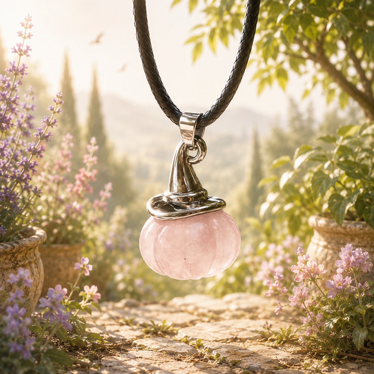 Natural Stone-Colored Pumpkin Witch Hat Pendants