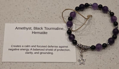 Amethyst/ Black Tourmaline/ Hematite