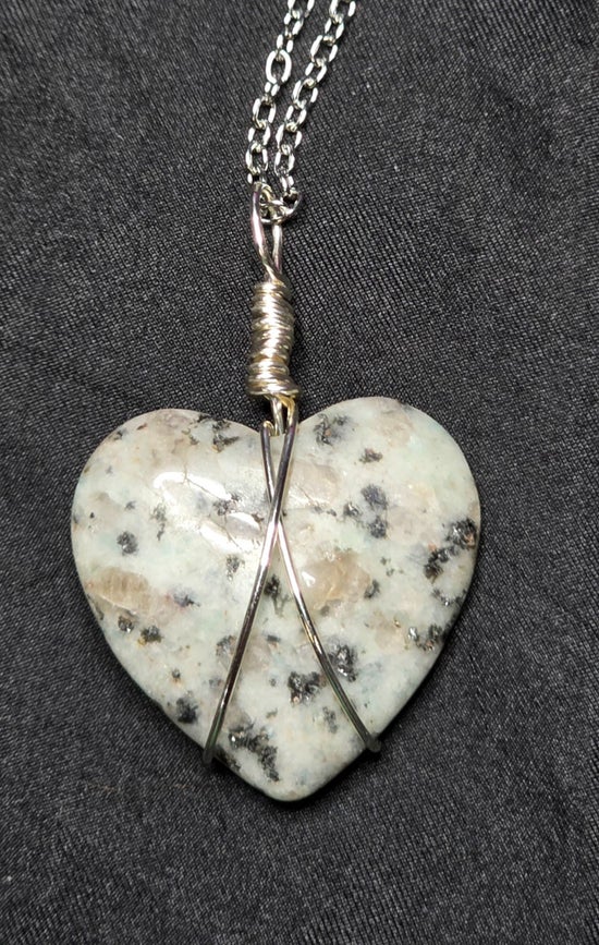 Kiwi Jasper Heart Necklace