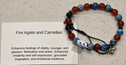 Blue Fire Agate/ Carnelian