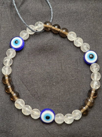 Clear Quartz/ Evil Eye/ Smokey Quartz