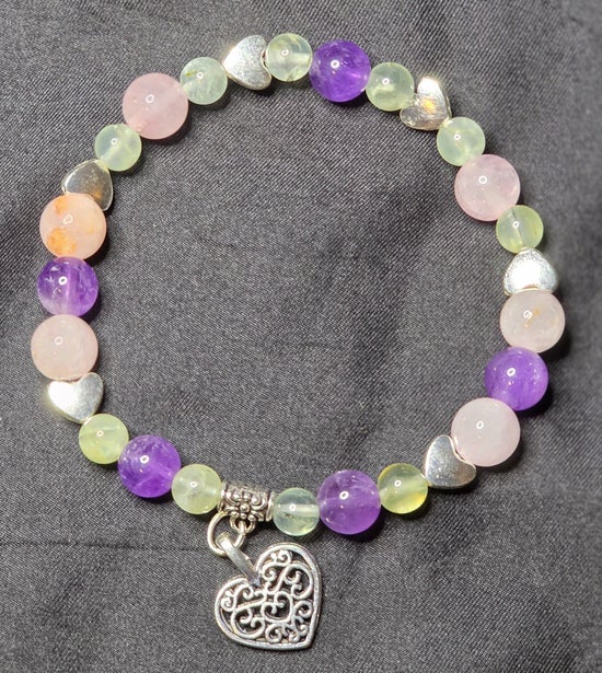 Amethyst/ Prehnite/ Rose Quartz