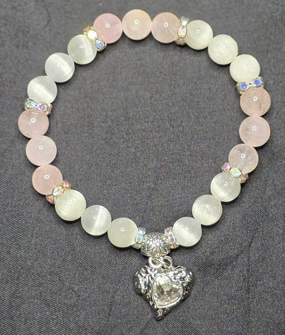 Rose Quartz/ Selenite