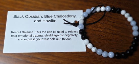 Black Obsidian/ Blue Chalcedony/ Howlite
