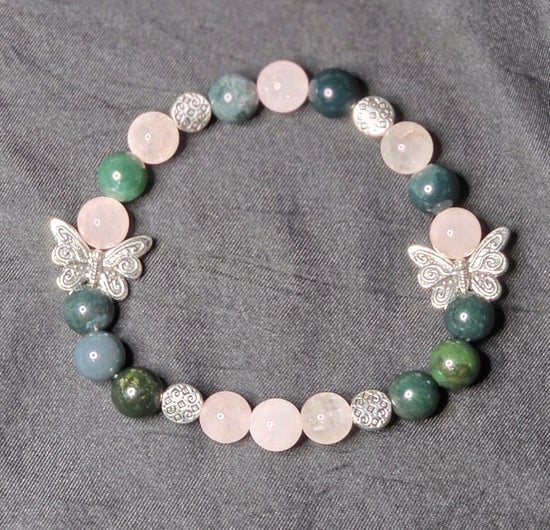 Moss Agate/ Rose Quartz