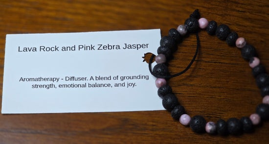 Lava Rock/ Pink Zebra Jasper