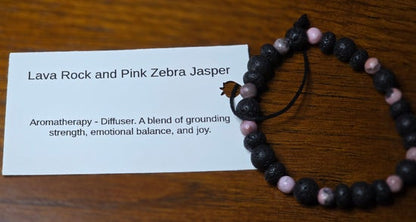 Lava Rock/ Pink Zebra Jasper