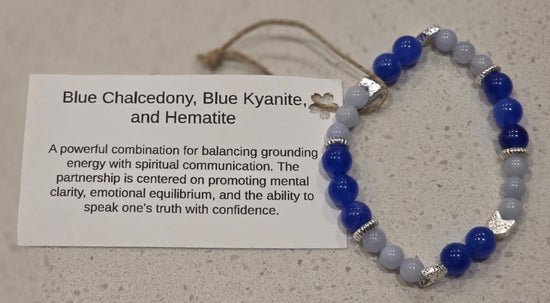 Blue Chalcedony/ Blue Kyanite/ Hematite