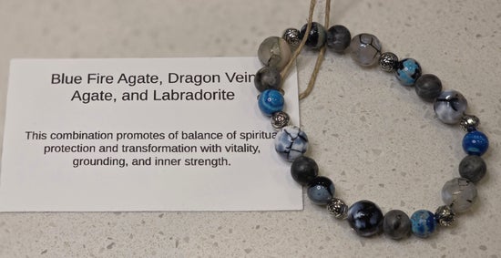 Blue Fire Agate/ Dragon Vein Agate/ Labradorite