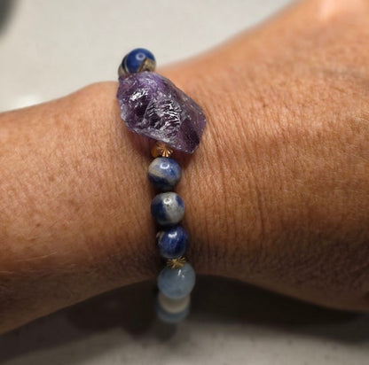 Amethyst/ Aquamarine/ Rainbow Moonstone/ Sodalite