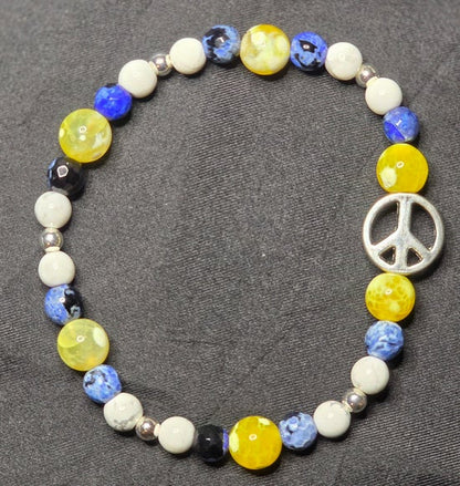 Dyed Yellow Agate/ Fire Crackle Agate/ Howlite