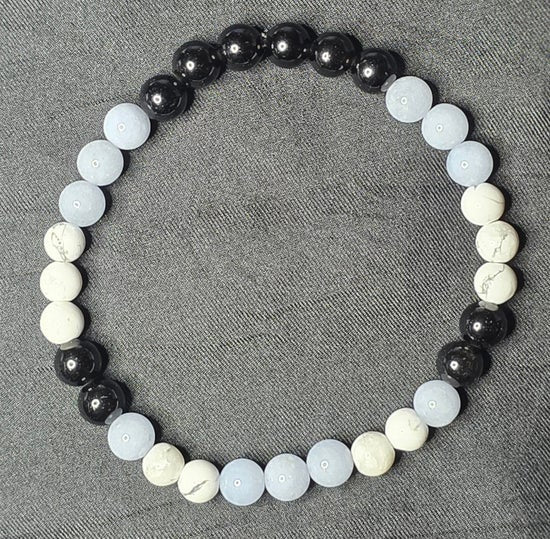 Black Obsidian/ Blue Chalcedony/ Howlite