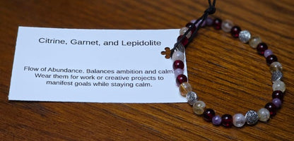 Citrine/ Garnet/ Lepidolite