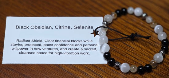 Black Obsidian/ Citrine/ Selenite