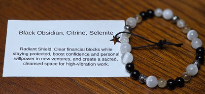 Black Obsidian/ Citrine/ Selenite