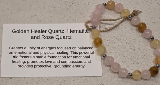 Golden Healer Quartz/ Hematite/ Rose Quartz