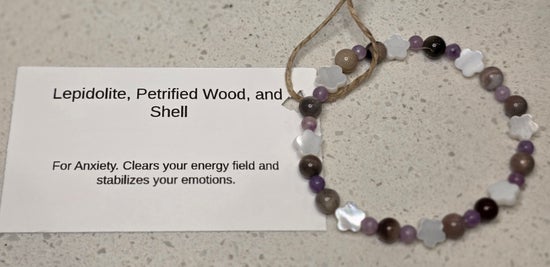 Lepidolite/ Petrified Wood/ Shell