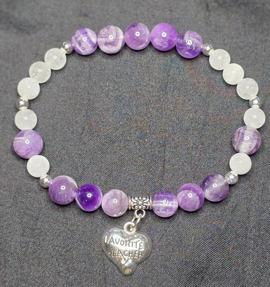 Amethyst/ White Jade