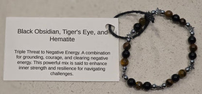 Black Obsidian/ Hematite/ Tiger&