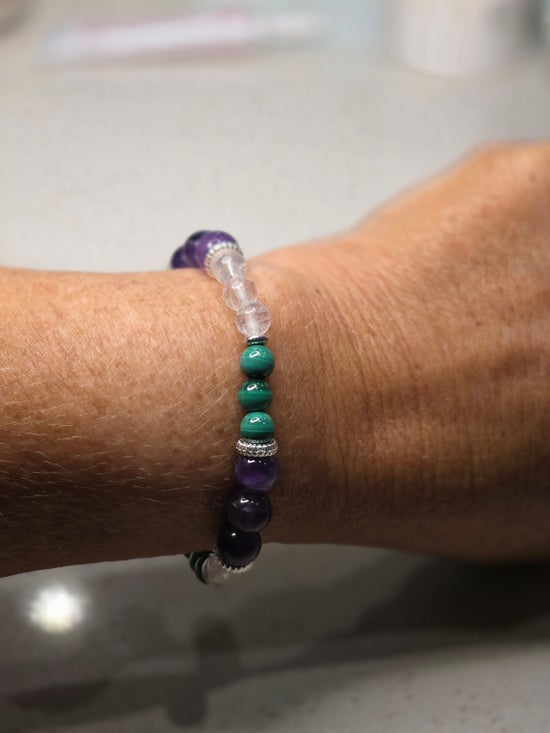 Amethyst/ Clear Quartz/ Malachite