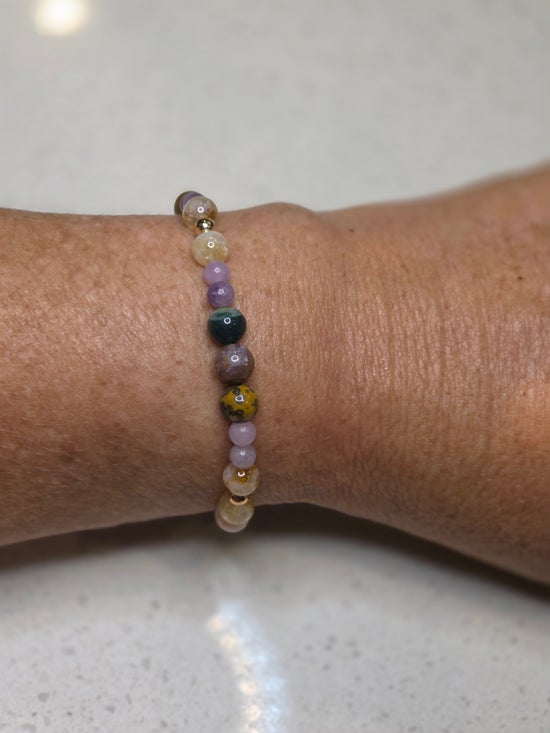 Citrine/ Lepidolite/ Ocean Jasper