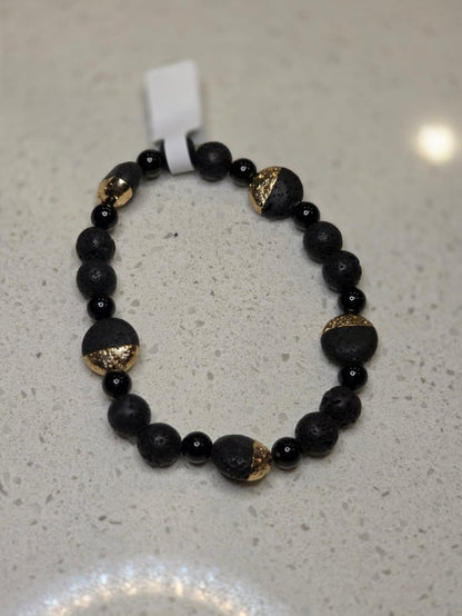 Black Tourmaline/ Lava Rock