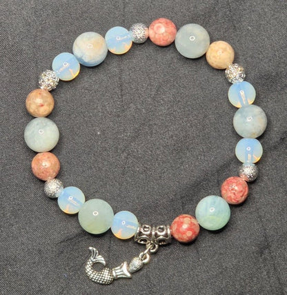 Aquamarine/ Fossil Coral/ Opalite