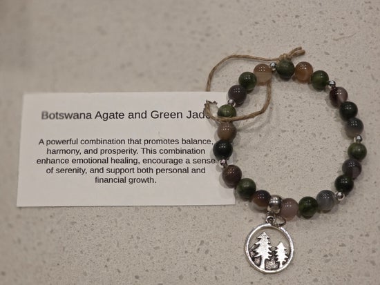 Botswana Agate/ Green Jade