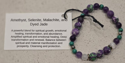 Amethyst/ Dyed Jade (Purple/Green)/ Malachite/ Selenite