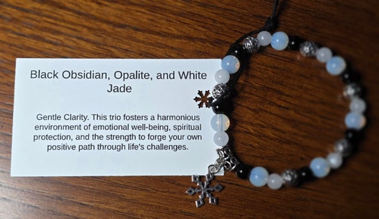 Black Obsidian/ Opalite/ White Jade