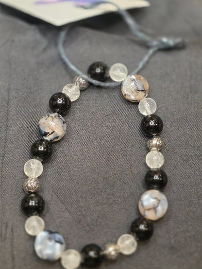 Black Onyx/ Clear Quartz/ Dragon Agate