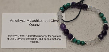 Amethyst/ Clear Quartz/ Malachite