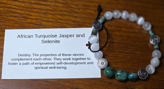 African Turquoise Jasper/ Selenite