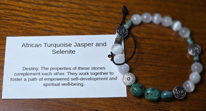 African Turquoise Jasper/ Selenite